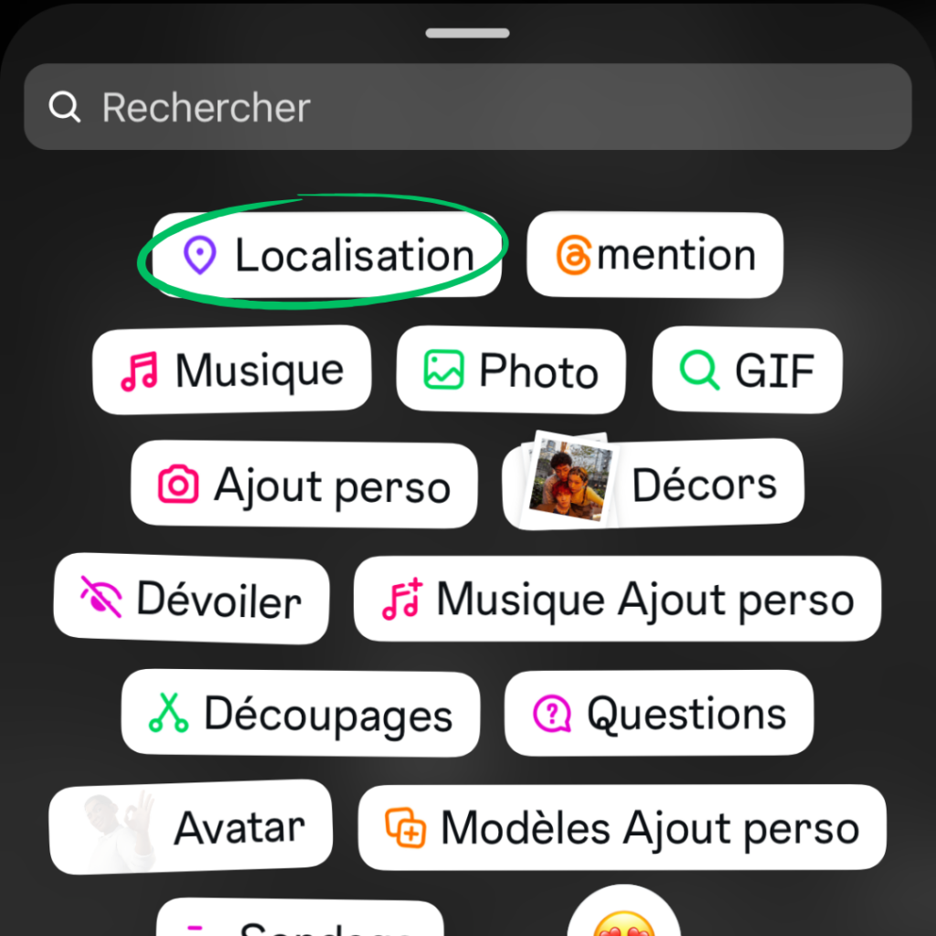 Choisir de renseigner la localisation sur Instagram pour apparaître dans les recherches locales